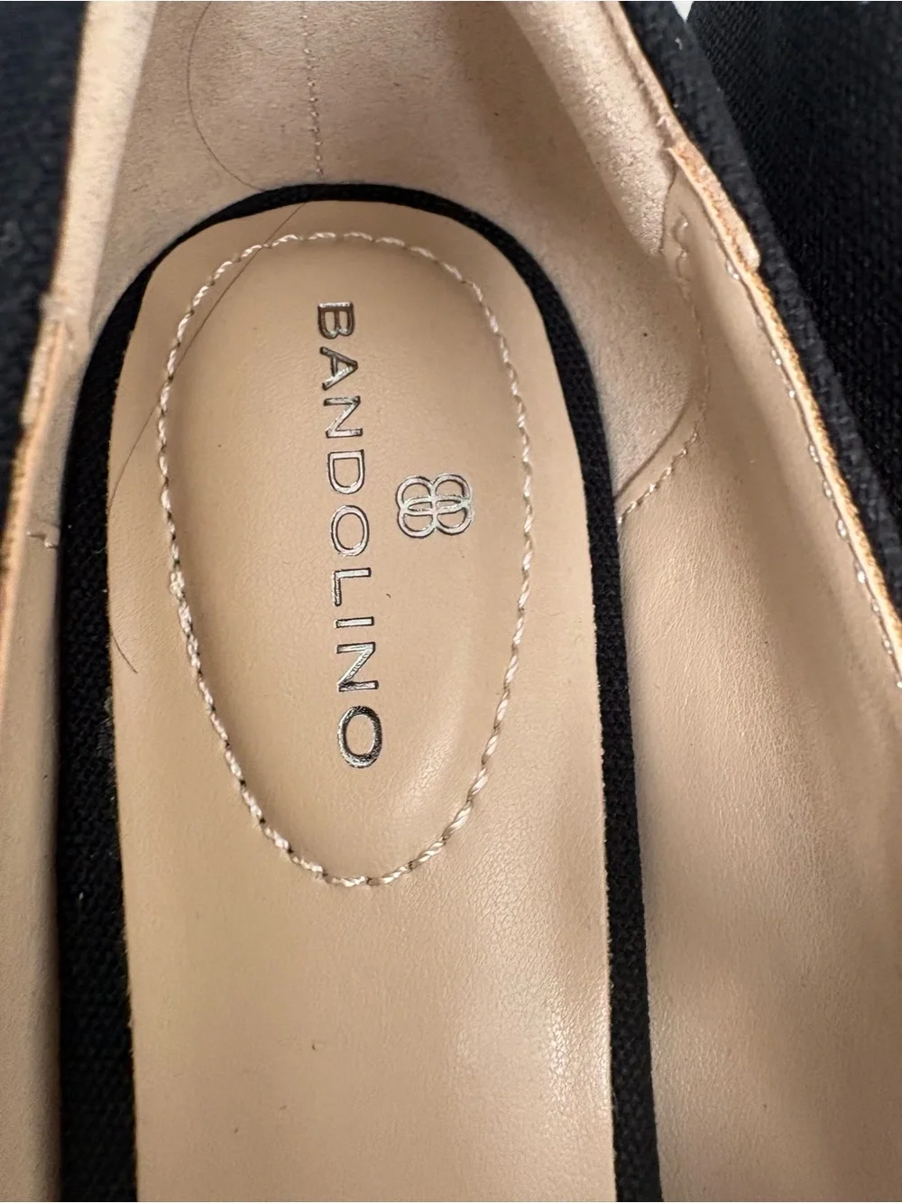NEW Bandolino Nuri 7 Black Fabric Peep Toe Espadrille Wedge Pumps Women 8M